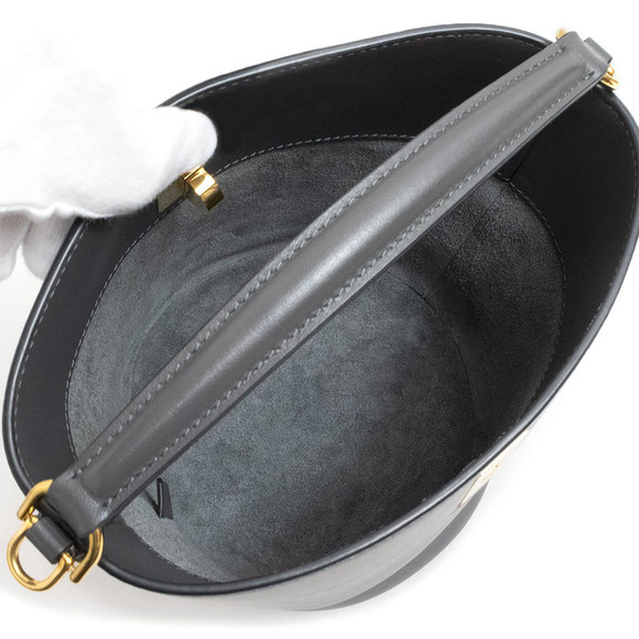 Celine Bucket 2way Shoulder Handbag Crossbody Calfskin Black - Picture 2 of 10